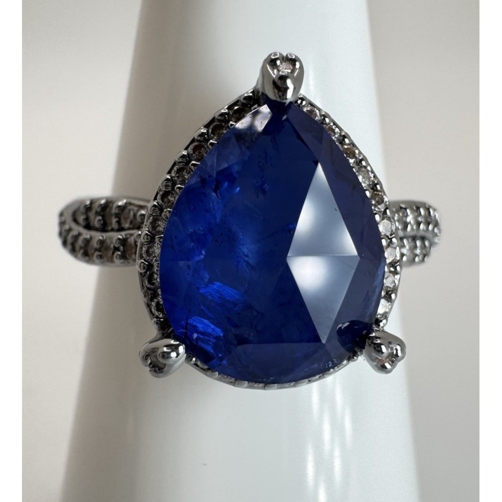 Size 8 Bomb Party Ring - RG76786 "Dune Dreams" Lab Created Twilight Sapphire